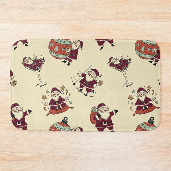 Item preview, Funny Vintage Santa Claus Pattern in Cream  Editorial Holiday designed and sold by Claudia S. Design.