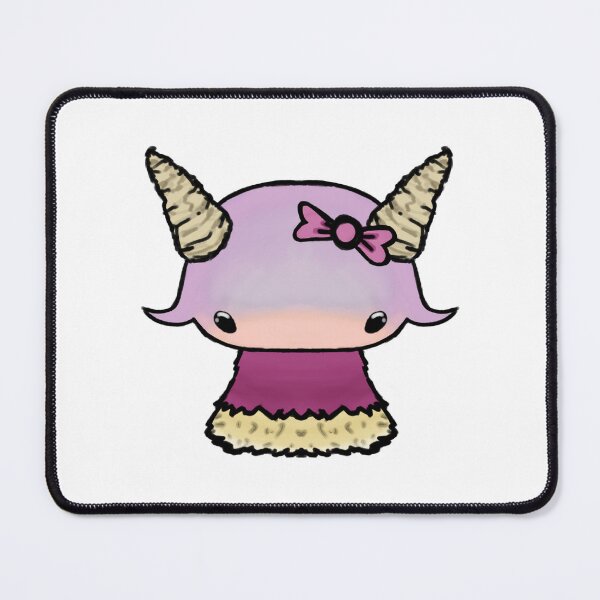 Item preview, Cute Horned Creature with Bow Purple – Kawaii Sticker Art designed and sold by davidmalec.