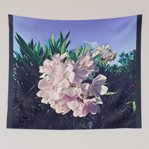 Item preview, Pastel Pink Oleander Flowers Graphic Botanical Art designed and sold by BalkanBloomArt.