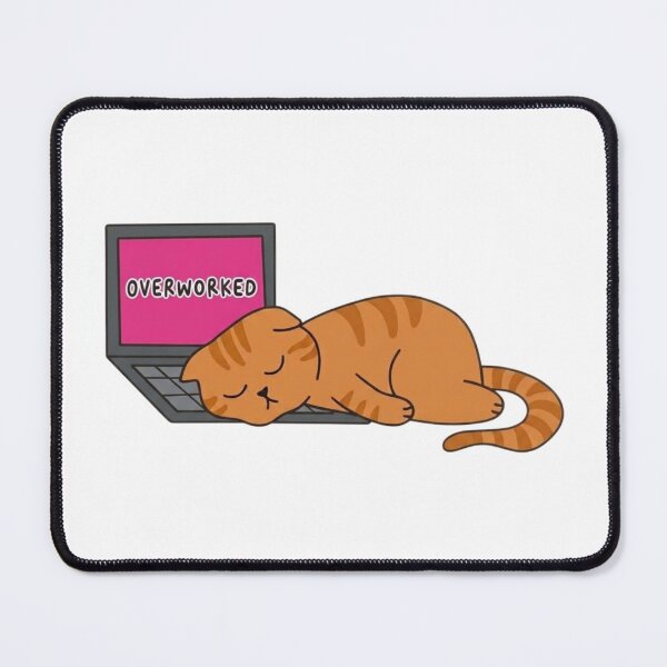 Item preview, Overworked Cat Laptop designed and sold by wingoo22.