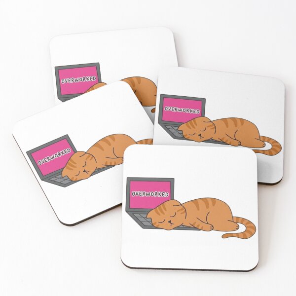 Item preview, Overworked Cat Laptop designed and sold by wingoo22.