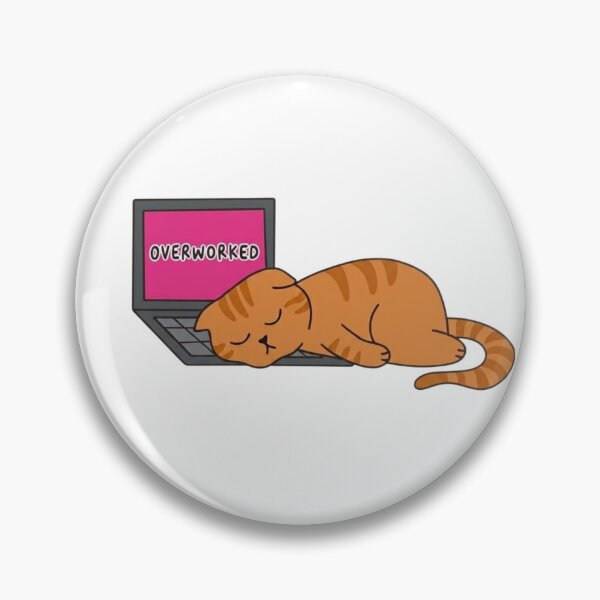 Item preview, Overworked Cat Laptop designed and sold by wingoo22.