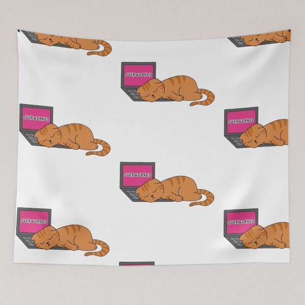 Item preview, Overworked Cat Laptop designed and sold by wingoo22.