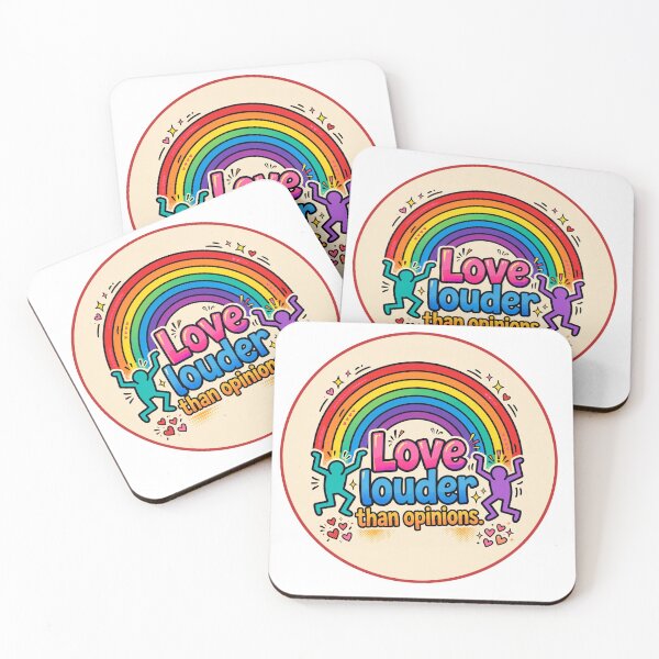 Item preview, Love Louder Than Opinions Pride Sticker - Retro Rainbow Graphic designed and sold by NotSoSubtleRosiePeas.