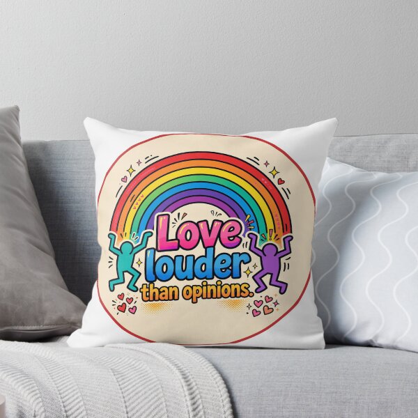Item preview, Love Louder Than Opinions Pride Sticker - Retro Rainbow Graphic designed and sold by NotSoSubtleRosiePeas.
