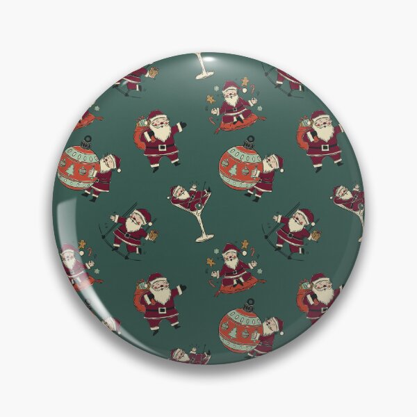 Item preview, Funny Vintage Santa Claus Pattern in Forest Green Editorial Holiday designed and sold by Claudia S. Design.