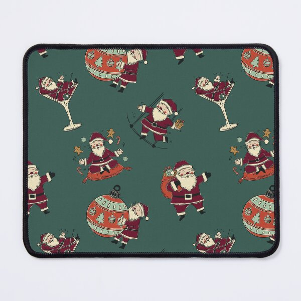 Item preview, Funny Vintage Santa Claus Pattern in Forest Green Editorial Holiday designed and sold by Claudia S. Design.