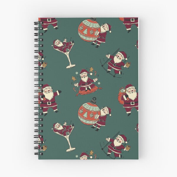 Item preview, Funny Vintage Santa Claus Pattern in Forest Green Editorial Holiday designed and sold by Claudia S. Design.