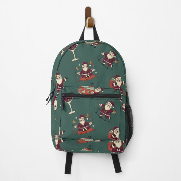 Item preview, Funny Vintage Santa Claus Pattern in Forest Green Editorial Holiday designed and sold by Claudia S. Design.