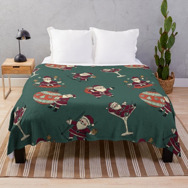 Item preview, Funny Vintage Santa Claus Pattern in Forest Green Editorial Holiday designed and sold by Claudia S. Design.