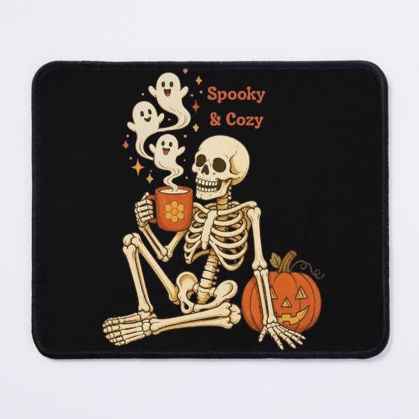 Item preview, Spooky & Cozy Retro Skeleton Coffee Pumpkin Halloween designed and sold by VizoArt-Studio.