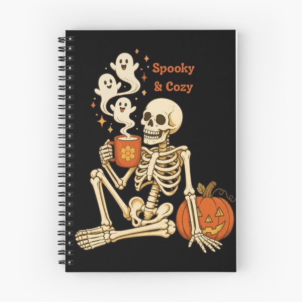 Item preview, Spooky & Cozy Retro Skeleton Coffee Pumpkin Halloween designed and sold by VizoArt-Studio.
