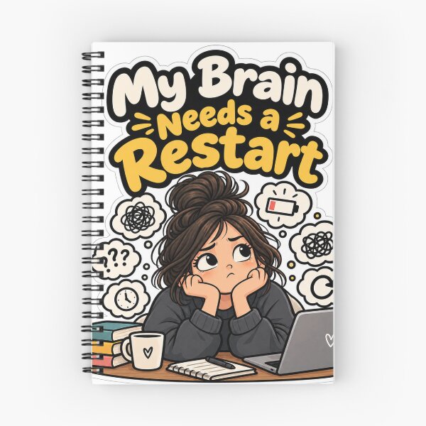 Item preview, My Brain Needs a Restart – Funny Brain Fog & Burnout Sticker designed and sold by Pixel & Ponder.