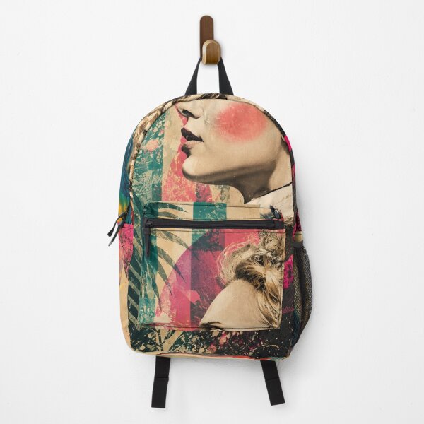 Item preview, Retro Tropical Woman with Parrot – Colorful Vintage Collage designed and sold by EwelinaBa.