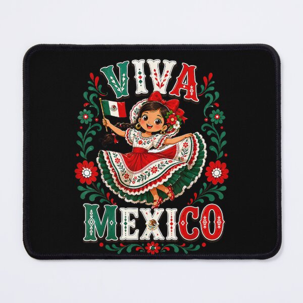 Item preview, Mexican Girl Flag Independence Day Girl Kids Viva Mexico designed and sold by Nannythenimfa.