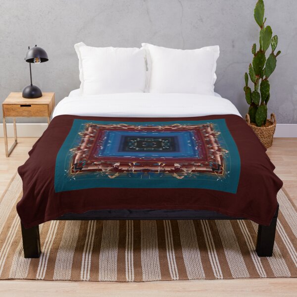 Item preview, Geometric Depth – Abstract Blue and Burgundy Digital Design designed and sold by ScreenPin.
