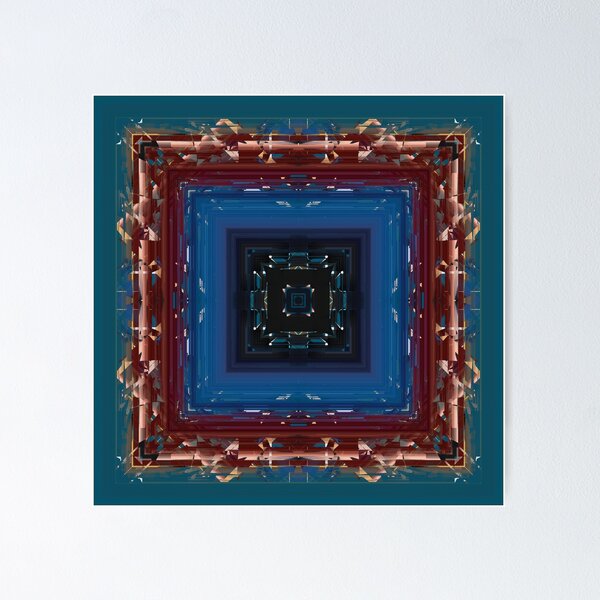 Item preview, Geometric Depth – Abstract Blue and Burgundy Digital Design designed and sold by ScreenPin.