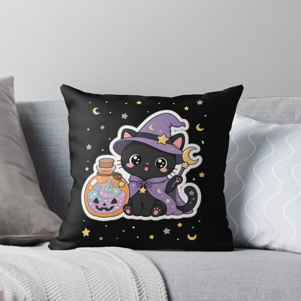 Item preview, Cute Witch Cat with Pumpkin Potion – Halloween Magic designed and sold by Artxotic Studio.