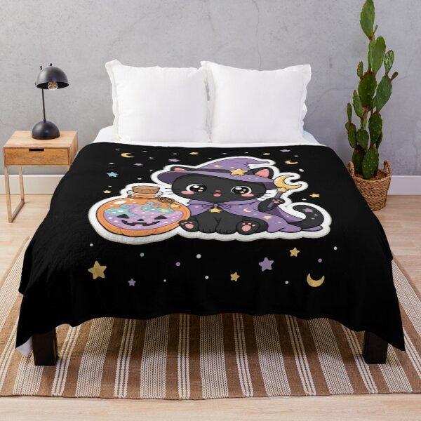 Item preview, Cute Witch Cat with Pumpkin Potion – Halloween Magic designed and sold by Artxotic Studio.