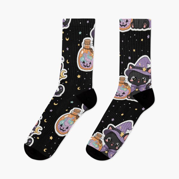 Item preview, Cute Witch Cat with Pumpkin Potion – Halloween Magic designed and sold by Artxotic Studio.