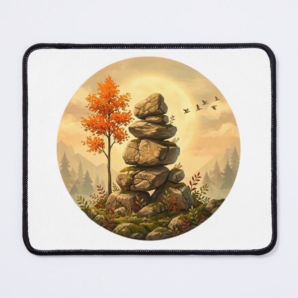 Item preview, Autumn Cairns Nature Illustration designed and sold by GabeMountainArt.