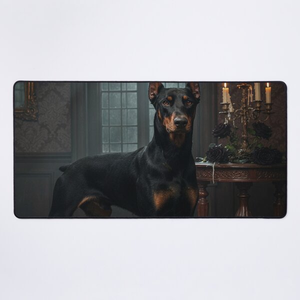 Item preview, Gothic Doberman Portrait in a Dark Victorian Mansion designed and sold by JanjjaSoulInk.
