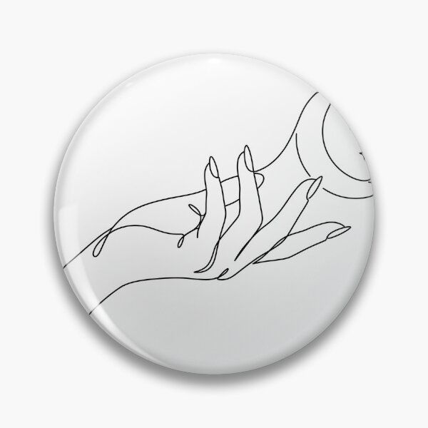Item preview, Celestial Hand Moon Stars Minimalist Line Art designed and sold by BrFrong.