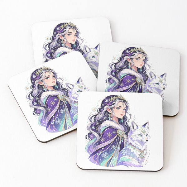 Item preview, Ice Queen and Arctic Fox – Winter Fantasy Art designed and sold by Nubian Style.