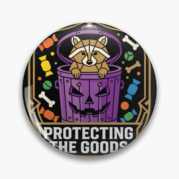 Item preview, Protecting The Goods Raccoon Halloween Geometric Emblem Art designed and sold by ZUMERI.