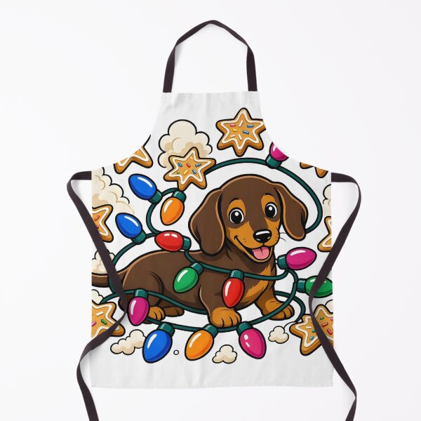 Item preview, Joyful Christmas Dachshund with Festive Sprinkled Star Cookies designed and sold by CraftyValley.