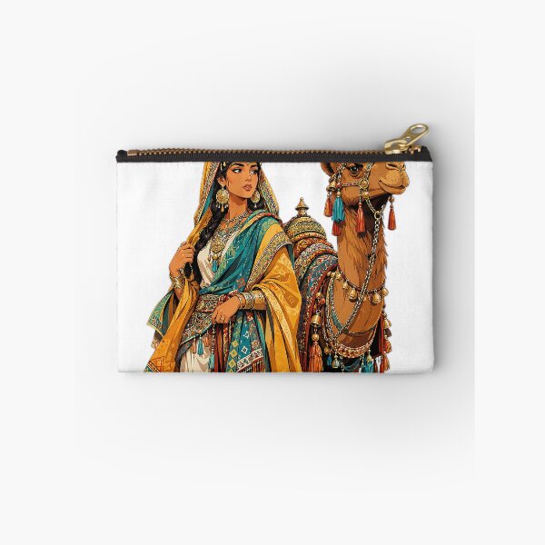 Item preview, Arabian Woman and Decorated Camel – Oriental Desert Travel Art designed and sold by Nubian Style.