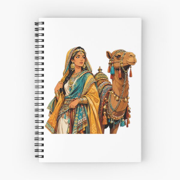 Item preview, Arabian Woman and Decorated Camel – Oriental Desert Travel Art designed and sold by Nubian Style.