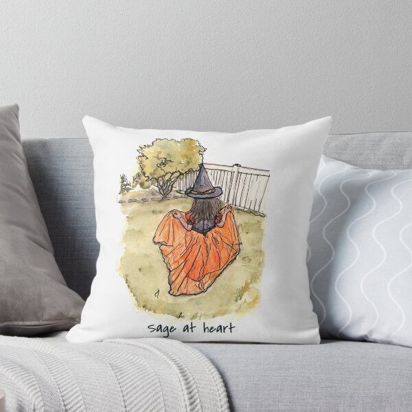 Item preview, Sage at Heart — Watercolor Halloween Girl in Orange Gown designed and sold by FaireWaveArt.