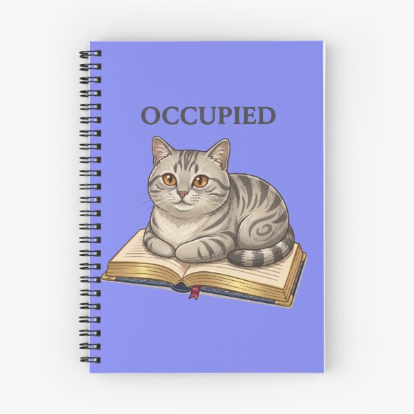 Item preview, Cute Cat Sitting on Open Book - "Occupied" Reader Humor Art designed and sold by Northern Glow Art.