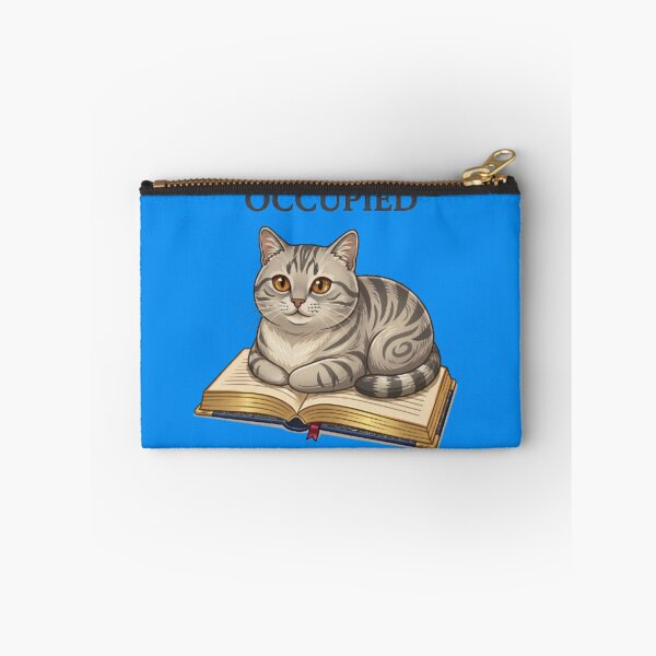 Item preview, Cute Cat Sitting on Open Book - "Occupied" Reader Humor Art designed and sold by Northern Glow Art.