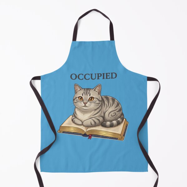 Item preview, Cute Cat Sitting on Open Book - "Occupied" Reader Humor Art designed and sold by Northern Glow Art.