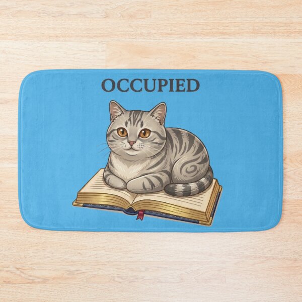 Item preview, Cute Cat Sitting on Open Book - "Occupied" Reader Humor Art designed and sold by Northern Glow Art.