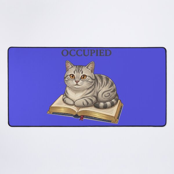 Item preview, Cute Cat Sitting on Open Book - "Occupied" Reader Humor Art designed and sold by Northern Glow Art.