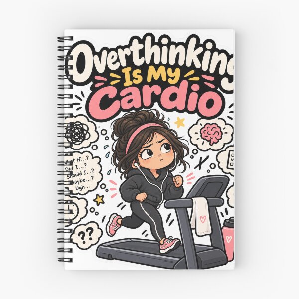 Item preview, Overthinking Is My Cardio – Funny Gym & Overthinker Sticker designed and sold by Pixel & Ponder.