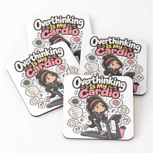 Item preview, Overthinking Is My Cardio – Funny Gym & Overthinker Sticker designed and sold by Pixel & Ponder.