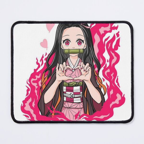 Item preview, Cute Nezuko Kawaii Heart Pose Pink Flame designed and sold by SelosoPaheng.