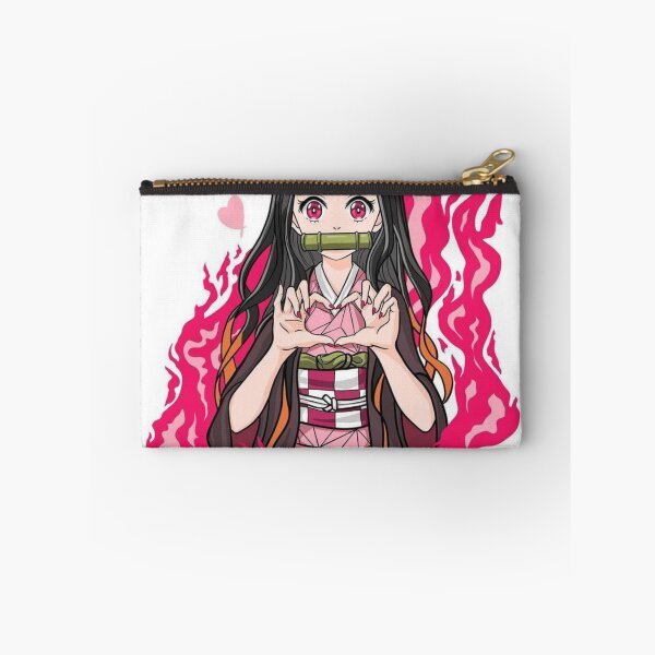 Item preview, Cute Nezuko Kawaii Heart Pose Pink Flame designed and sold by SelosoPaheng.