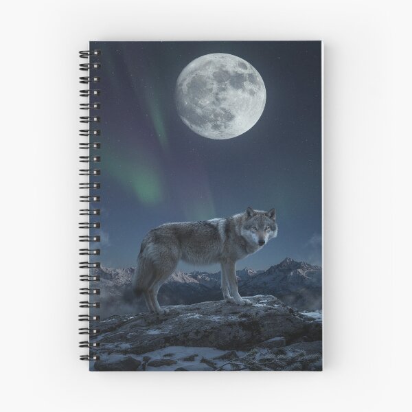 Item preview, Silver Wolf Beneath a Mystical Full Moon designed and sold by JanjjaSoulInk.