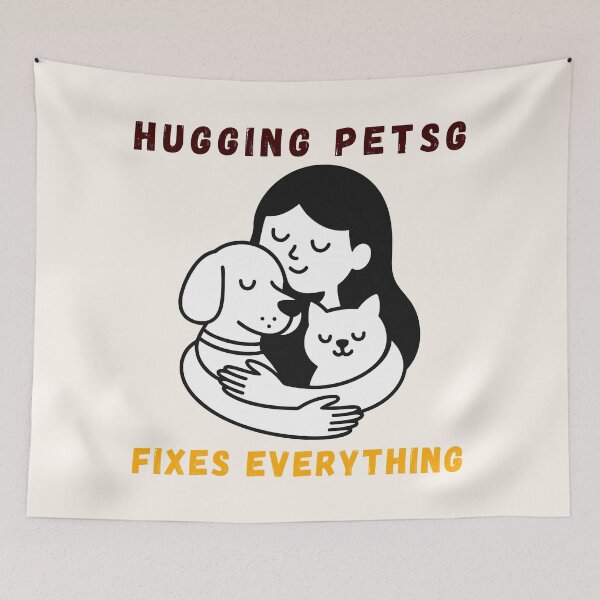 Item preview, Hugging Pets Fixes Everything designed and sold by fadilow.