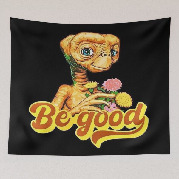 Item preview, Retro Be Good Alien E.T. with Flowers Positive Affirmation Design designed and sold by MakersFolly.