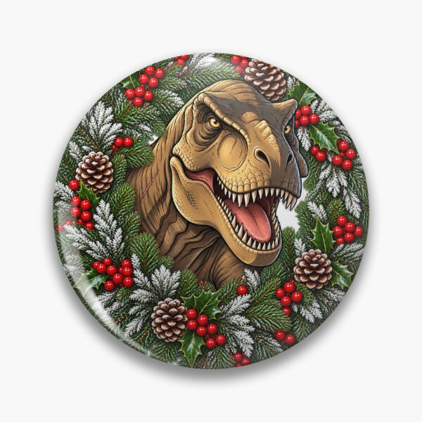 Item preview, T-Rex Christmas Wreath designed and sold by rockazona.