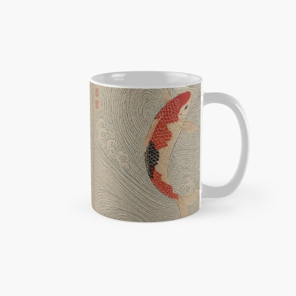 Item preview, Japanese Koi Fish in Waves - Vintage Japanese Wave Art designed and sold by artswag.