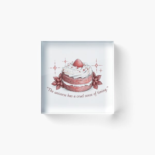 Item preview, Cruel Timing Strawberry Cake Sketch | Sad Aesthetic Quote Illustration designed and sold by TariyaShop .