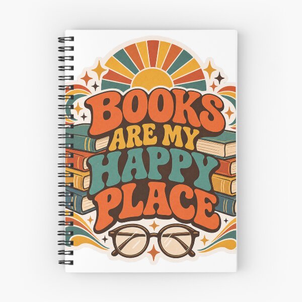 Item preview, Books Are My Happy Place Retro Vintage Bookish Sticker designed and sold by JAY187VK.