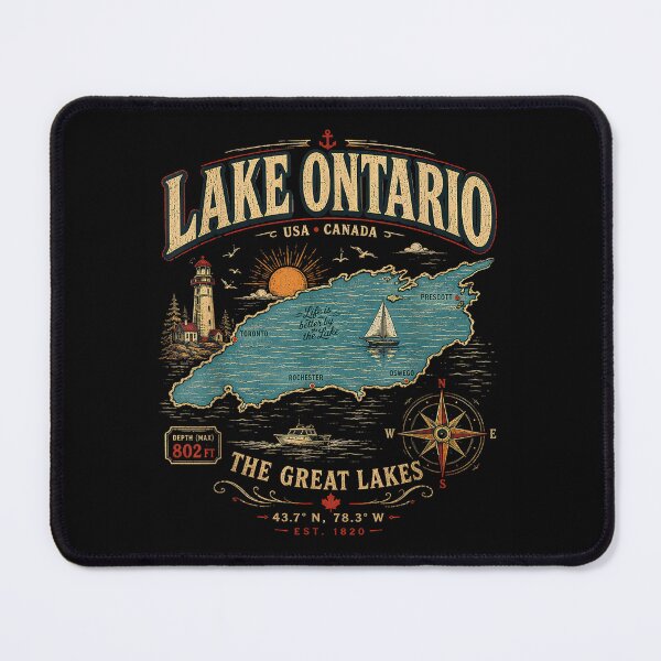 Item preview, Retro Style Vintage Lake Ontario designed and sold by Gargamal.